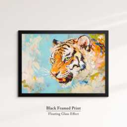 Tiger Abstract Oil Painting Framed Print & Canvas Large Sizes Wall Art Poster Animal Home Decor Interior Gift Idea - thumbnail 2