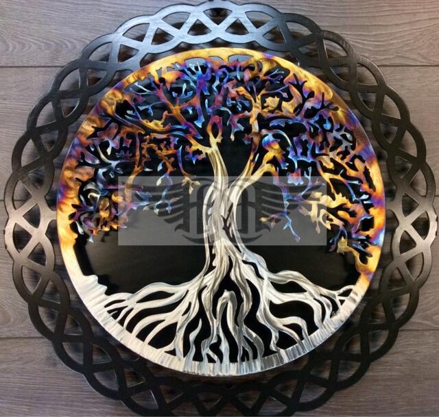 Stainless Steel Tree Of Life Wall Art Celtic Knot Decor - 28 Inch - image 1