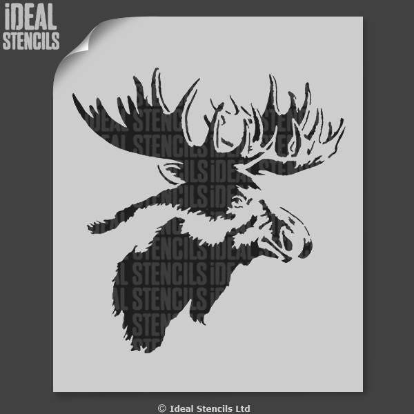 Moose Head Stencil Reusable Mylar For Walls, Fabrics, Furniture - image 1