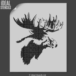 Moose Head Stencil Reusable Mylar For Walls, Fabrics, Furniture - thumbnail 1