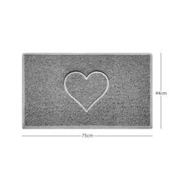 Heart Doormat Embossed Textured PVC Coil Spaghetti Indoor Outdoor - thumbnail 3