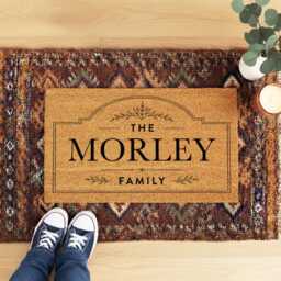 Bold Serif Art Deco Style - Family Name Coir Doormat - Personalised Last Welcome Mat Housewarming Gift - thumbnail 4