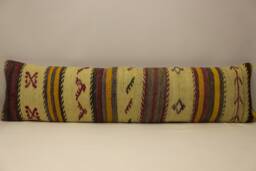 Extralong King Size Kilim Pillow Cover, 12x47 - 30x120 cm Unique Lumbar Flaming Kilim Bedding Pillow Oblong, 4Oyf-443 - thumbnail 1
