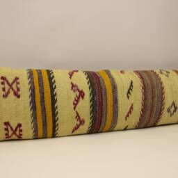 Extralong King Size Kilim Pillow Cover, 12x47 - 30x120 cm Unique Lumbar Flaming Kilim Bedding Pillow Oblong, 4Oyf-443 - thumbnail 2