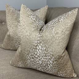 Champagne Cushion Cover, Luxury Pillow Euro Sham Gold Throw For Sofa, Antelope Designer Fabric - thumbnail 2