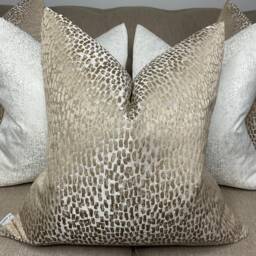 Champagne Cushion Cover, Luxury Pillow Euro Sham Gold Throw For Sofa, Antelope Designer Fabric - thumbnail 1