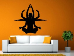 Yoga Poses Namaste Om Lotus Meditation Mantra Buddhism Diy Wall Stickers Decals Vinyl Mural Decor Art L2163 - thumbnail 1