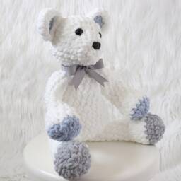 Blue & Gray Baby Blanket, Stuffed Teddy Bear, Gift For Boy, Large Crib Nursery Set, Rattle Toy, Shower Set - thumbnail 4