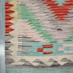 Classic Runner Rug, Handmade Artisan Afghan Turkish Scandinavian Navajo Bohemian Wool Flatweave Multicolour Kilim Rug 202x66 cm - thumbnail 4