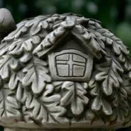 Garden House Statue Concrete Flower Home Sculpture Outdoor Ornament Front Door Decoration Handmade Art House Lover Gift - thumbnail 2