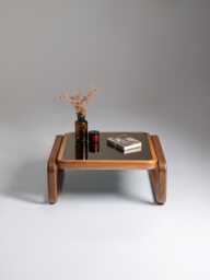 Solid Walnut Coffee Table With Tempered Glass, Modern Living Room Center Table, Minimalist Wood Unique Housewarming Gift, Mid Century