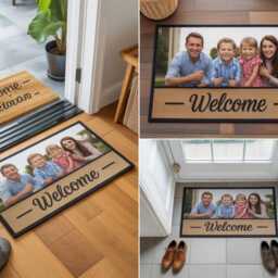 Personalised Photo Welcome Mat 60x40cm - Custom Door Indoor Floor Rug Rubber Backed For House, Home, Caravan Or A Pet - thumbnail 3