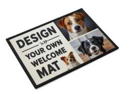 Personalised Photo Welcome Mat 60x40cm - Custom Door Indoor Floor Rug Rubber Backed For House, Home, Caravan Or A Pet
