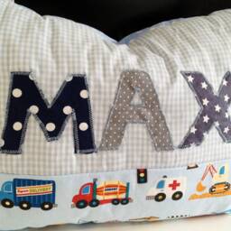 Personalized Baby Pillow With Name Cars - thumbnail 3