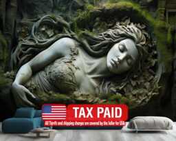 Stone Woman Statue Wall Mural, Peel & Stick Wallpaper, Modern Art - thumbnail 1