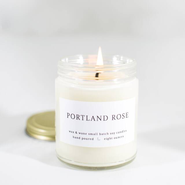Portland Rose Soy Candle - Floral Scent, 50+ Hour Burn - image 1
