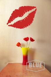 Lips Vinyl Wall Decal - Kissing Lipstick Kiss - thumbnail 1