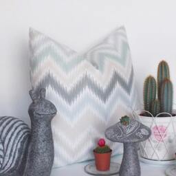 Zig Zag Cotton Throw Pillow Cover Chevron Accent - thumbnail 2