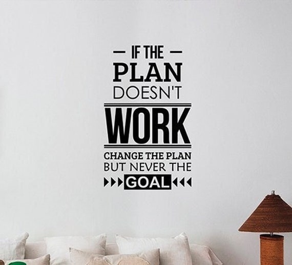 If The Plan Doesn't Work Change Wall Decal Vinyl Sticker Office Quote Success Goal Inspirational Art Business Team Decor Hq54 - image 1