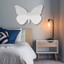 Butterfly Shaped Mirrors With A White Backing & Hooks, Custom Colours, Sizes, Shapes, Engraving Services - thumbnail 3