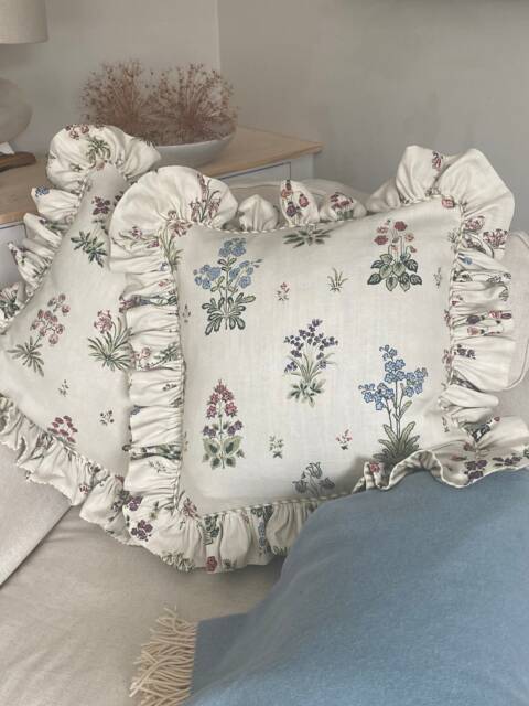 Lisa Fine Designer Piped & Frilled Cushion Cover Made To Order Vita Fabric 45cm Sq - image 1