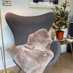 Greige Short Wool Shearling, Genuine Sheepskin, 70 X 90cm - thumbnail 3