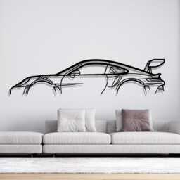 Sports Car Metal Wall Decor - Modern Silhouette Garage, Office & Room Special Design For Enthusiasts Gift Him - thumbnail 2