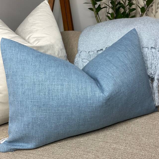 "Beautiful Blue Cushion Cover, John Lewis & Partners Fabric - Cotton Blend Pillow 12"" X 20" - image 1
