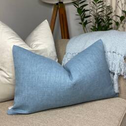 "Beautiful Blue Cushion Cover, John Lewis & Partners Fabric - Cotton Blend Pillow 12"" X 20" - thumbnail 2