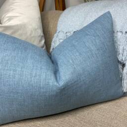 "Beautiful Blue Cushion Cover, John Lewis & Partners Fabric - Cotton Blend Pillow 12"" X 20" - thumbnail 3