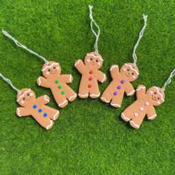 Personalised Gingerbread Man Christmas Tree Decoration, Polymer Clay Bauble, Stocking Advent Filler UK - thumbnail 3