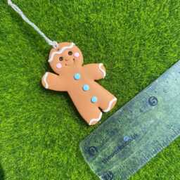 Personalised Gingerbread Man Christmas Tree Decoration, Polymer Clay Bauble, Stocking Advent Filler UK - thumbnail 4
