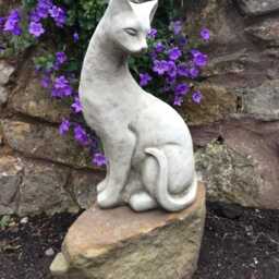 Pair Of Siamese Cats Stylised Shape Stone Garden Ornament Pet - thumbnail 3