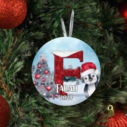 Personalised Christmas Ornament , Festive Penguins Decoration First Niece Nephew Son 2024 - thumbnail 2