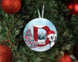 Personalised Christmas Ornament , Festive Penguins Decoration First Niece Nephew Son 2024