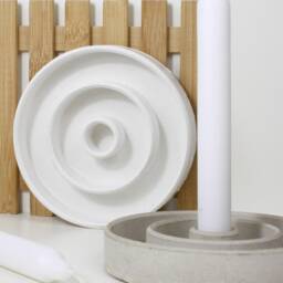 Concrete Candlestick/Candle Holder, Decorative For Living Room/Bedroom, Candle Home Accessories, Design, 14 cm Diameter - thumbnail 2