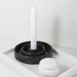 Concrete Candlestick/Candle Holder, Decorative For Living Room/Bedroom, Candle Home Accessories, Design, 14 cm Diameter - thumbnail 3