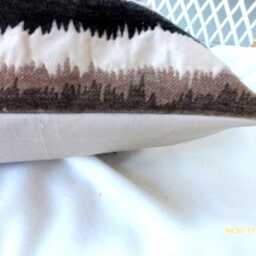 Brown & Ivory Chenille Ikat Pillow Cover - thumbnail 2