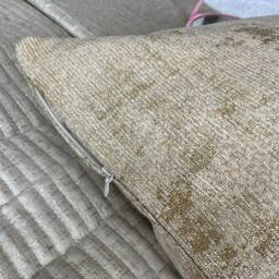 "Gold Cushion Cover, Modern Pillow Cover For Sofa Or Bed , Lumbar Size 12"" X 20" - thumbnail 3