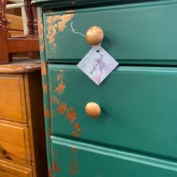 Chest Of Drawers Painted Bespoke Moroccan Geometric Bee Elephant Handles Stencilled - thumbnail 3