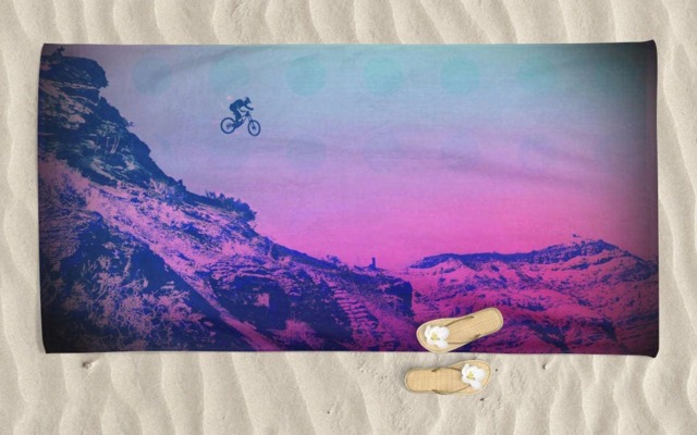 Mountain Bike Beach Towel Original Mtb Art Gift - 70x35 Inches - image 1