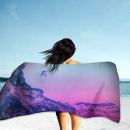Mountain Bike Beach Towel Original Mtb Art Gift - 70x35 Inches - thumbnail 2