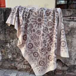 Traditional Uzbek Suzani Quilt Handmade Cotton Bed Cover - thumbnail 3
