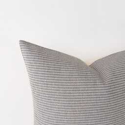 Blue & Ivory Lumbar Pillow Cover - Textured Decorative Cushion - thumbnail 2
