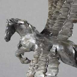 Flying Pegasus Bronze Sculpture Original Winged Horse Art, Luxury Decor By Kindrie Grove - thumbnail 2