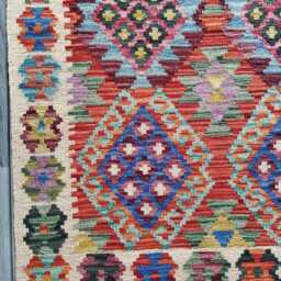 Tribal Rug, Handmade Artisan Afghan Turkish Scandinavian Navajo Bohemian Flatweave Wool Multicolour Kilim Rug 117x85 cm - thumbnail 2