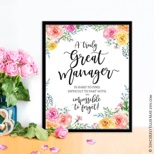 Women Retirement Gift, Goodbye Manager - A Truly Great Is Hard To Find Quote, You Print Office Wall Art Decor Printable 40090 - image 1