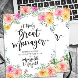 Women Retirement Gift, Goodbye Manager - A Truly Great Is Hard To Find Quote, You Print Office Wall Art Decor Printable 40090 - thumbnail 2