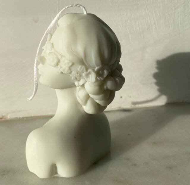 Lady Blindfold Soy Candle Hand-Poured Flower Design - image 1