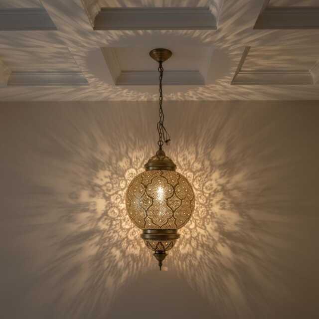Moroccan Brass Wall Sconce - Round Decorative Lamp For Home D??cor - image 1